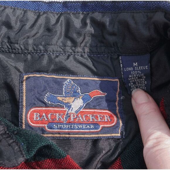 Vintage 90s Backpacker Red Southwestern Button Up - Picture 6 of 6